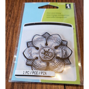 Inkadinkado Large Art Deco Design Floral Clear Stamp